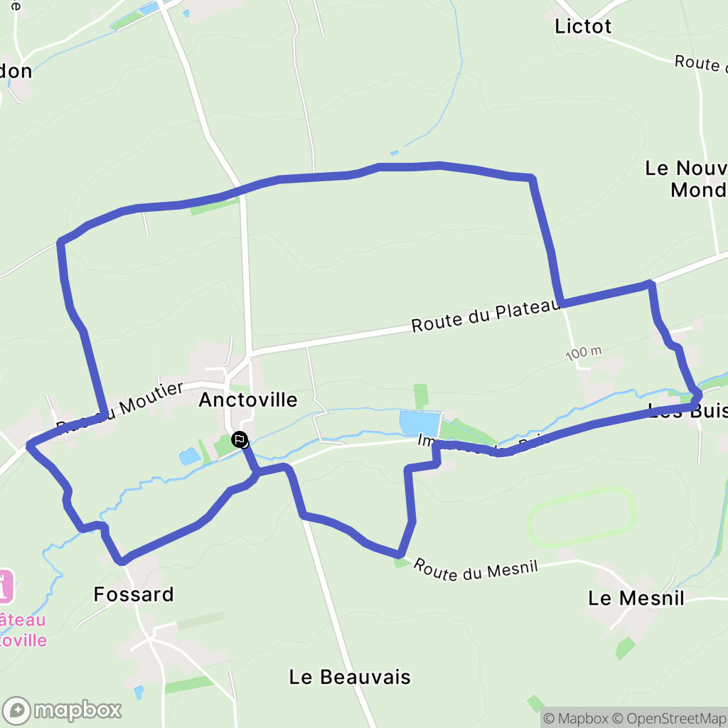 Aurseulles (Anctoville) : carte du parcours de randonnée - France