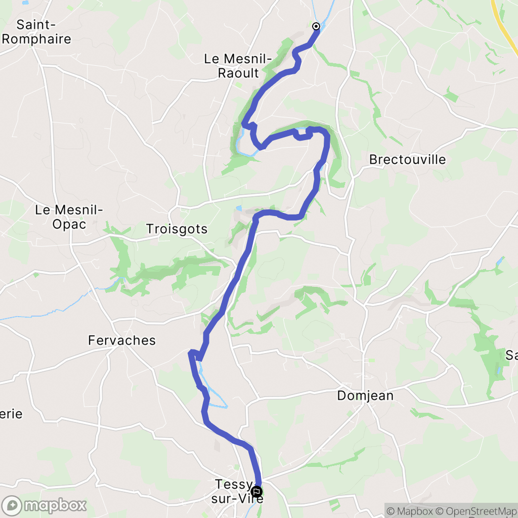 La Boisselière : carte du parcours de randonnée - France