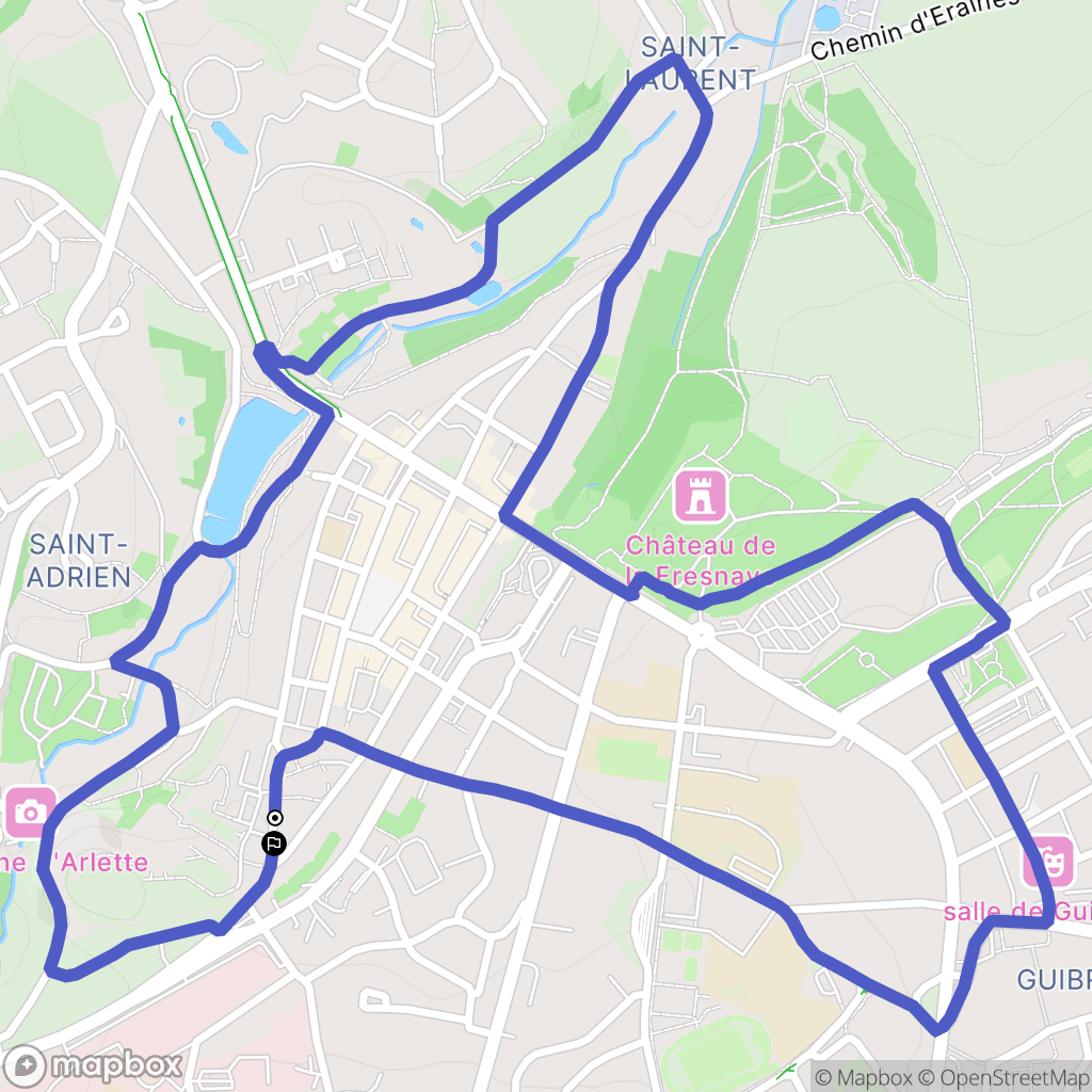 Falaise : carte du parcours de randonnée - France
