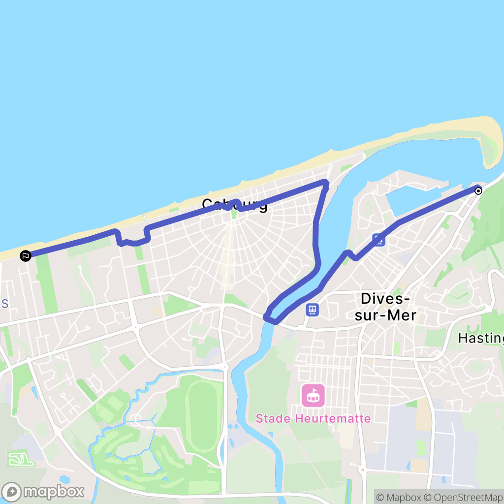 Dives-sur-Mer : carte du parcours de randonnée - France