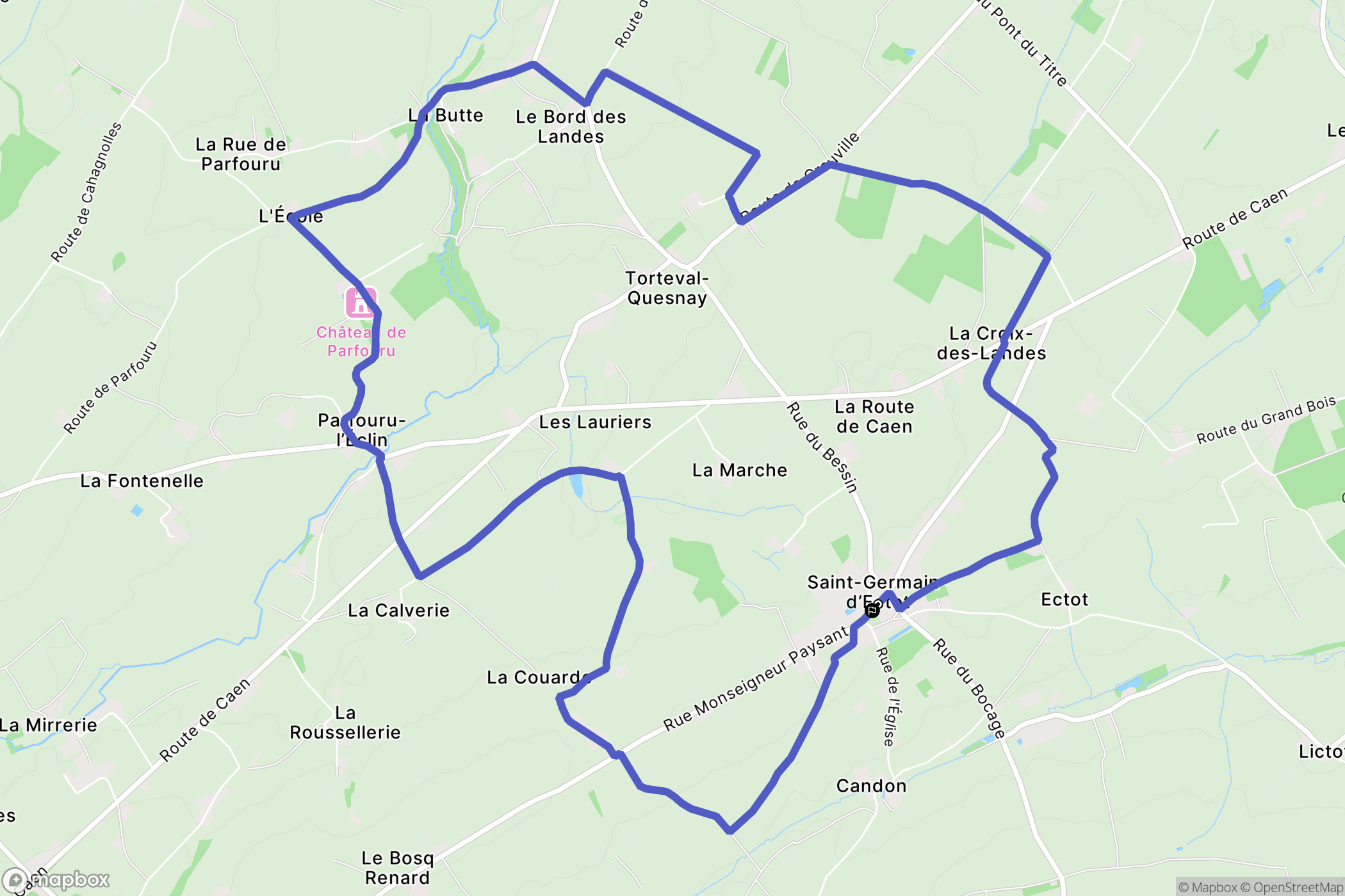 Saint-Germain-d'Ectot : carte du parcours de randonnée - France