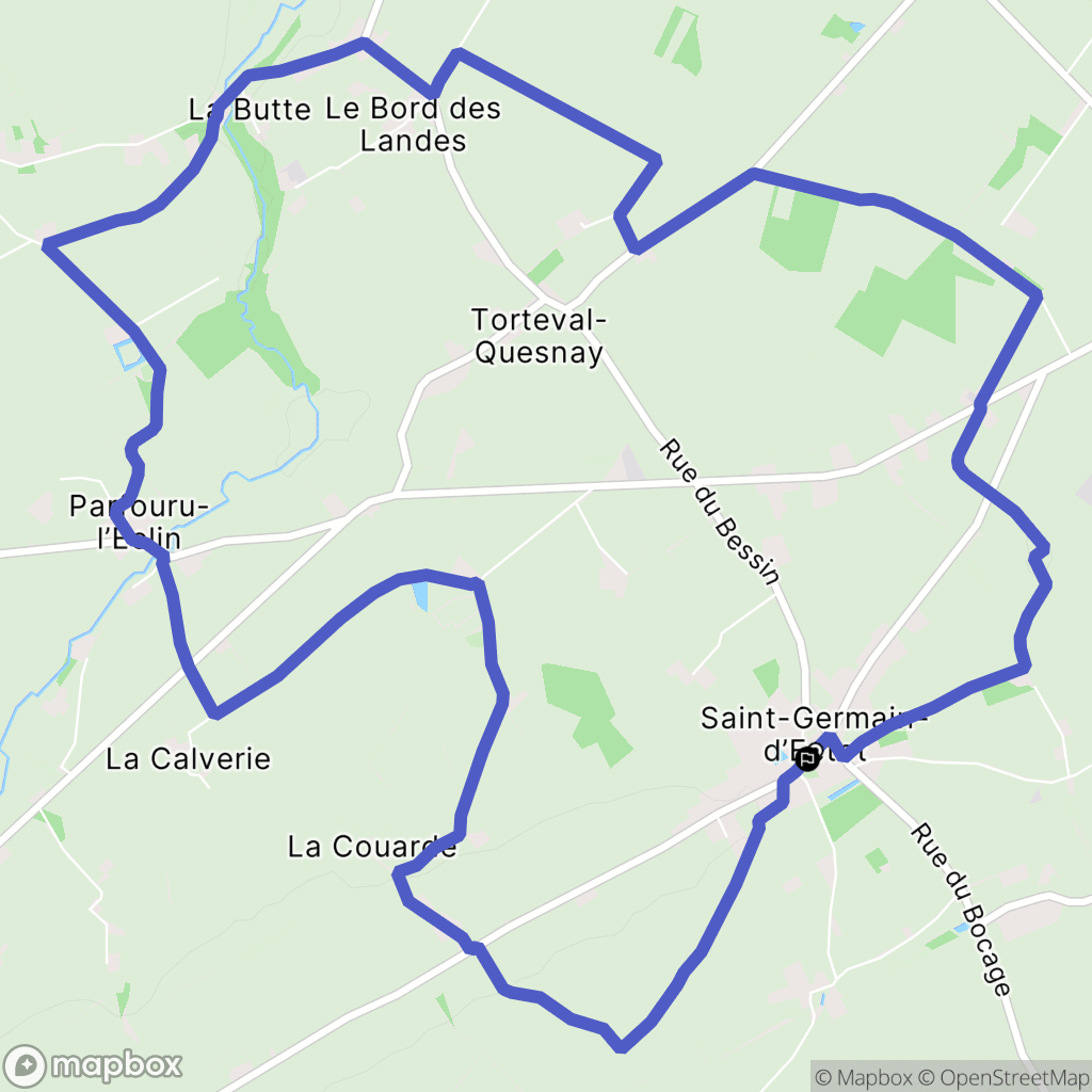 Saint-Germain-d'Ectot : carte du parcours de randonnée - France