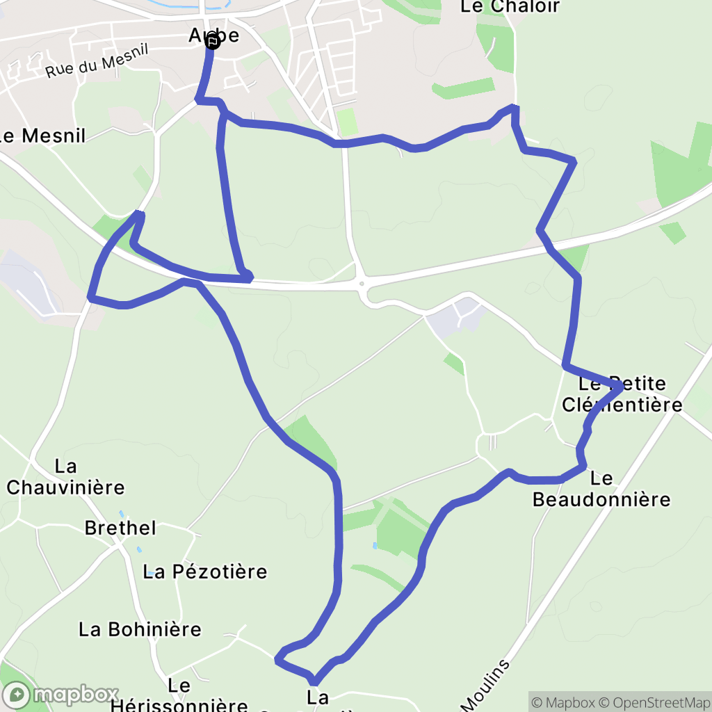 Aube : carte du parcours de randonnée - France