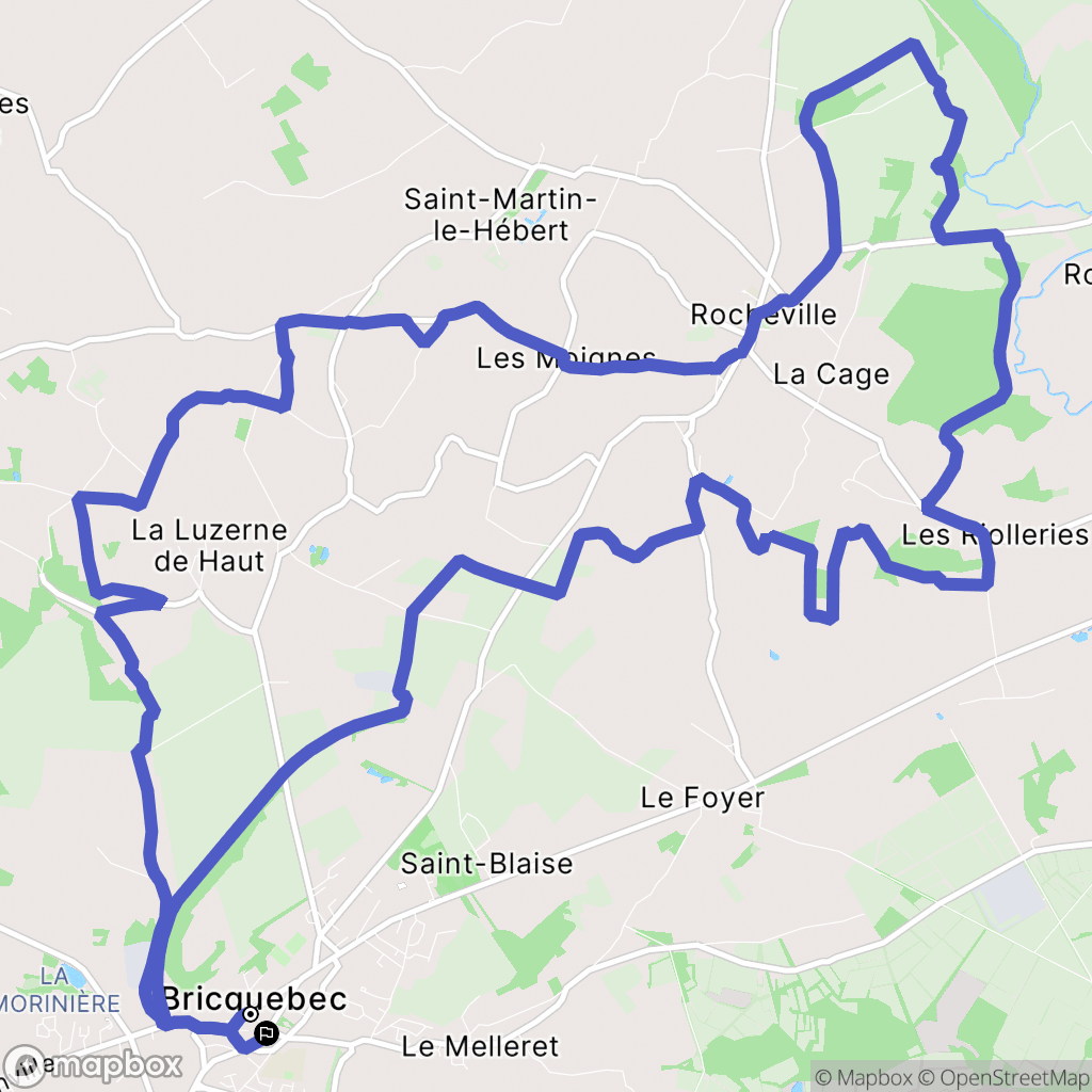 Bricquebec : carte du parcours de randonnée - France