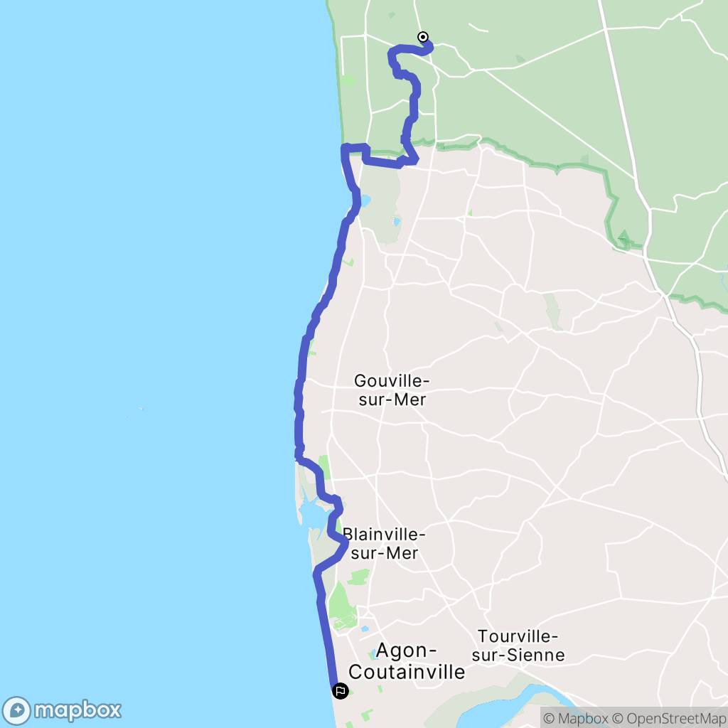 Pirou-Pont : carte du parcours de randonnée - France