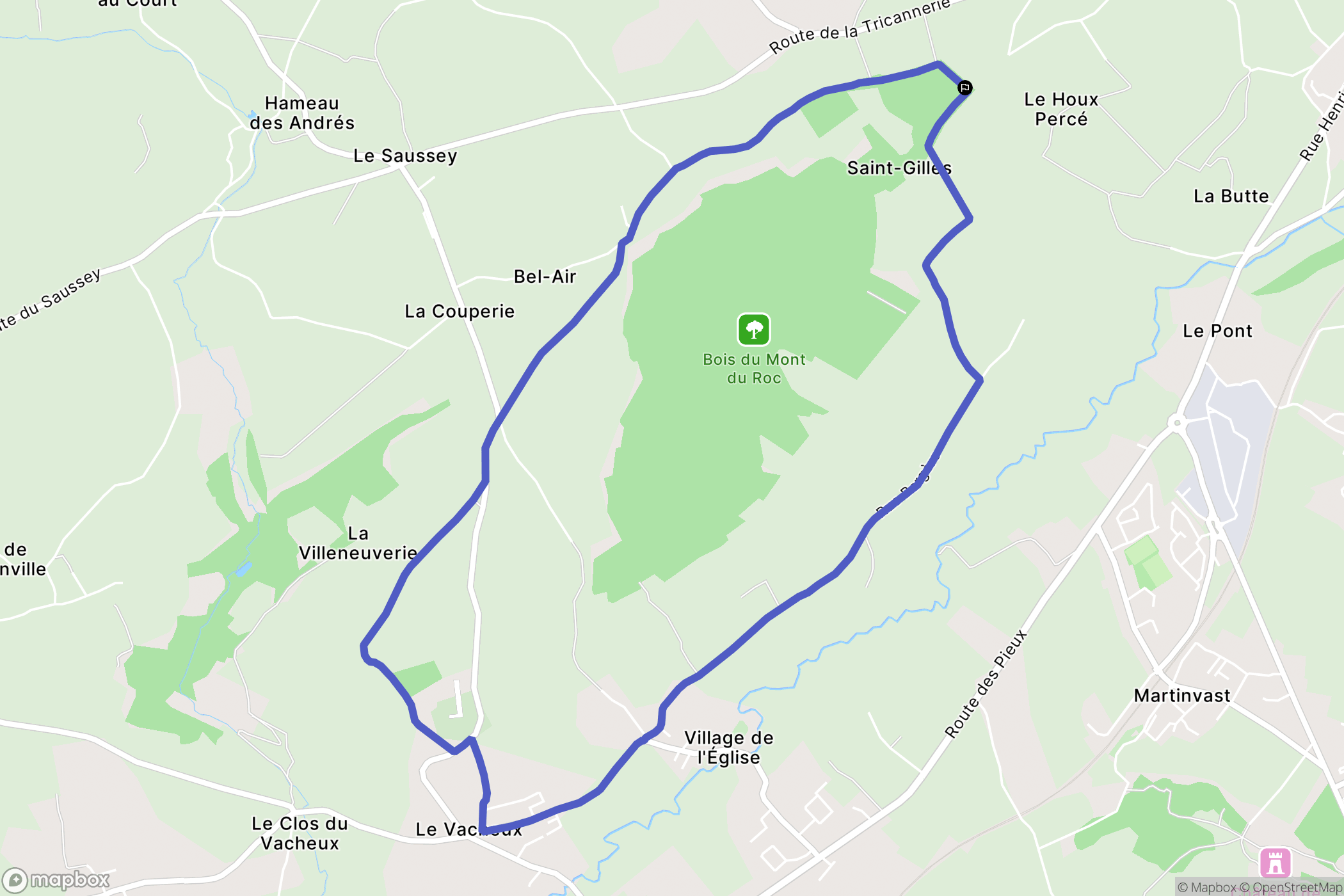 Cherbourg-en-Cotentin : carte du parcours de randonnée - France