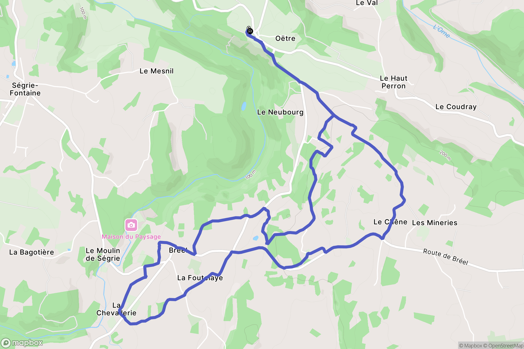 Saint-Philbert-sur-Orne : carte du parcours de randonnée - France