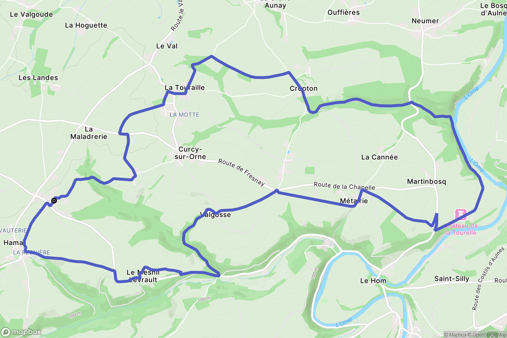 Hamars : carte du parcours de randonnée - France