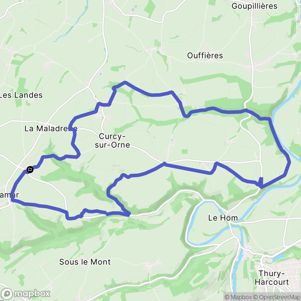 Hamars : carte du parcours de randonnée - France