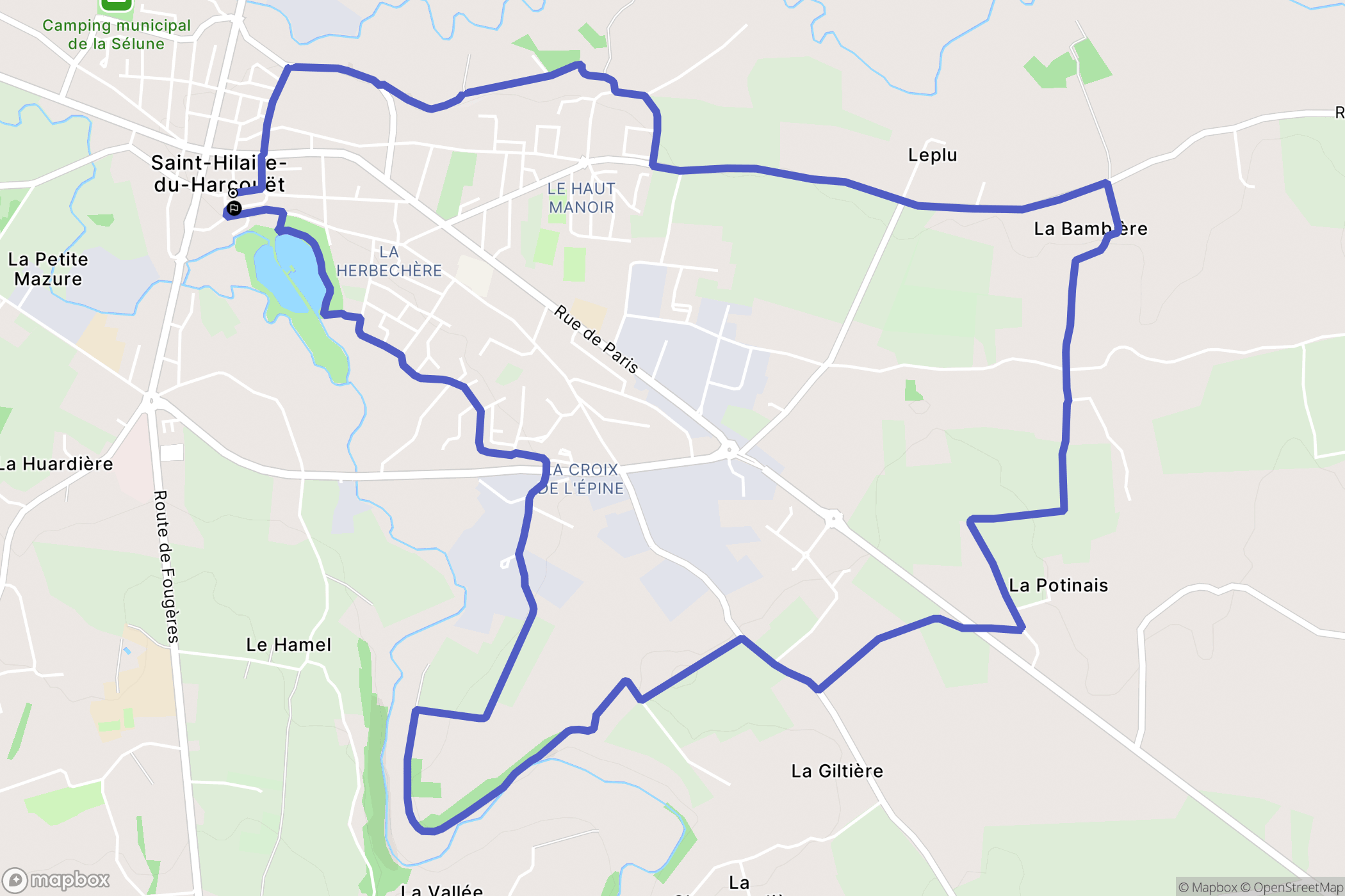 Saint-Hilaire-du-Harcouët : carte du parcours de randonnée - France