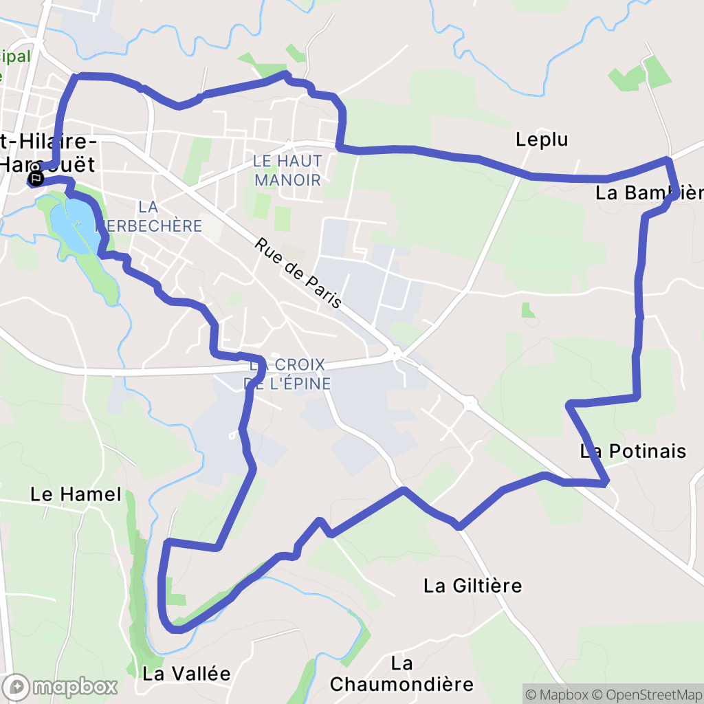 Saint-Hilaire-du-Harcouët : carte du parcours de randonnée - France