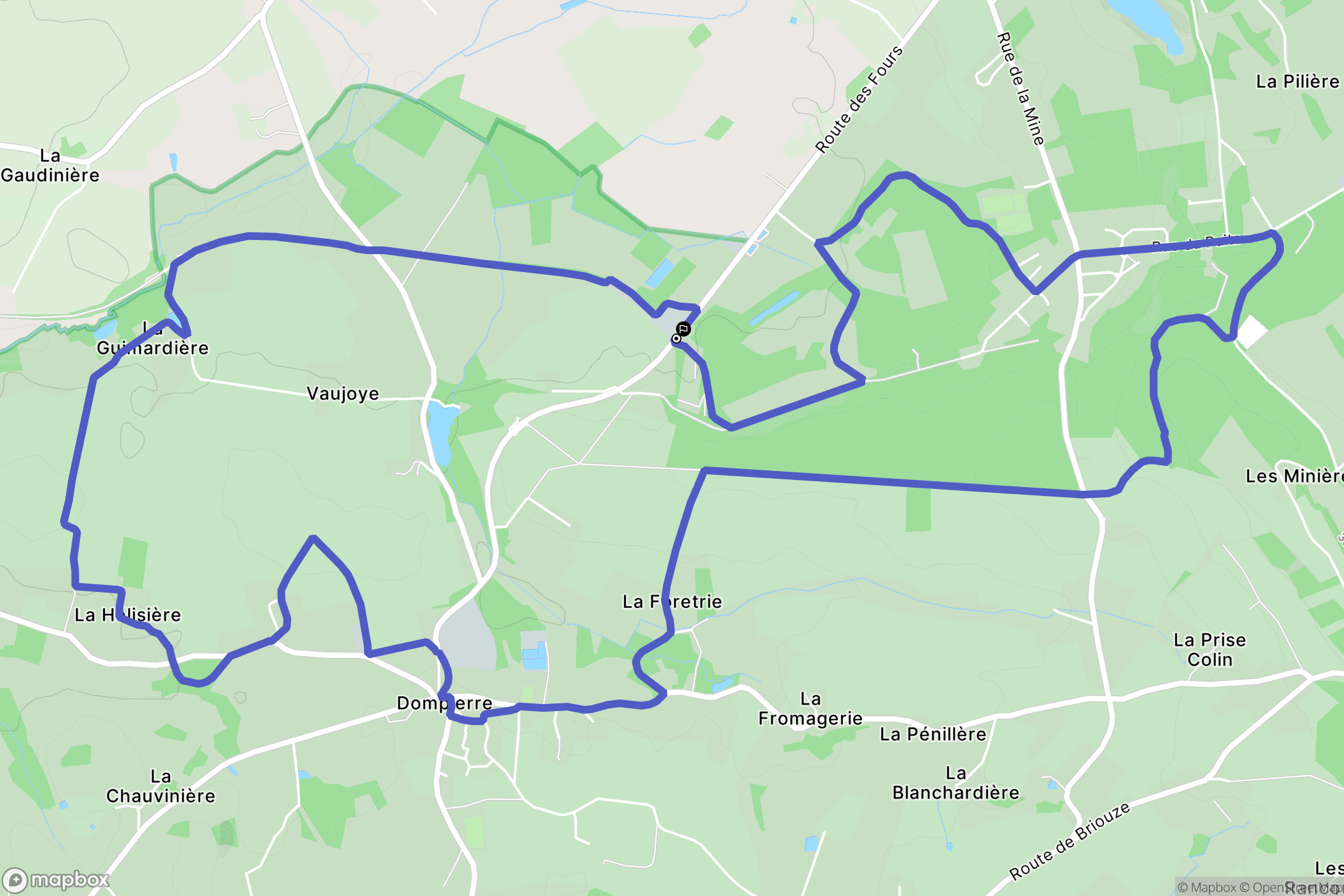 Dompierre : carte du parcours de randonnée - France