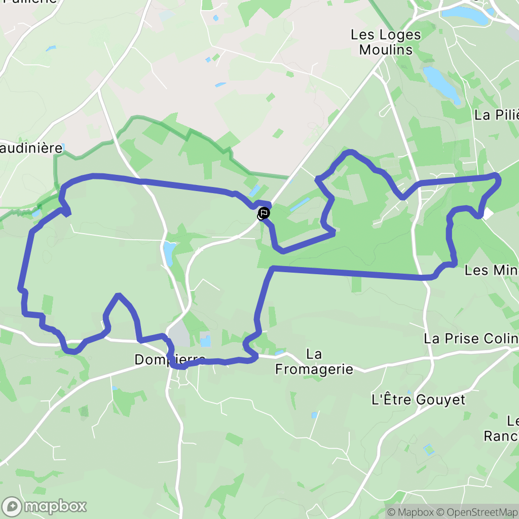 Dompierre : carte du parcours de randonnée - France