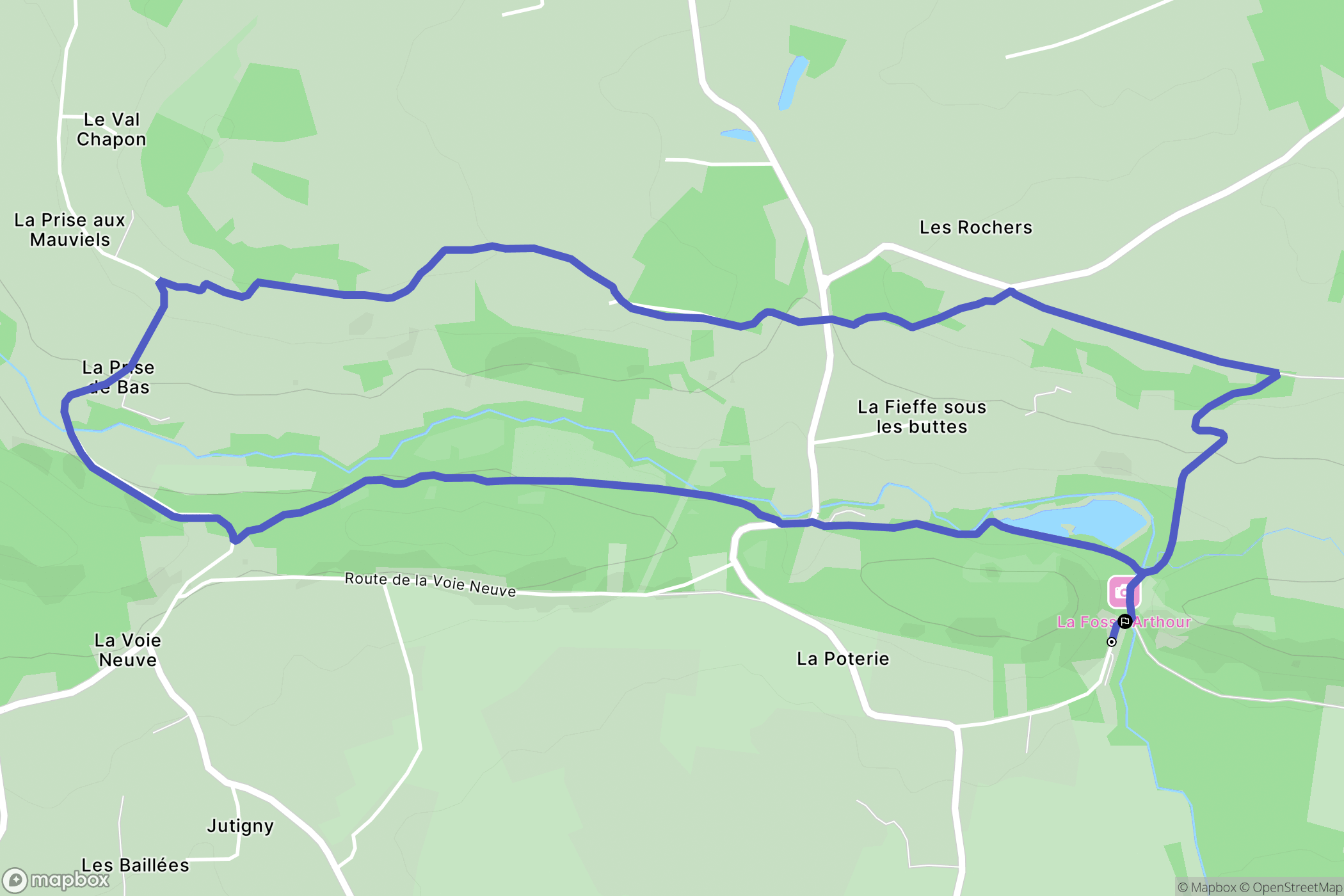 Saint-Georges-de-Rouelley : carte du parcours de randonnée - France