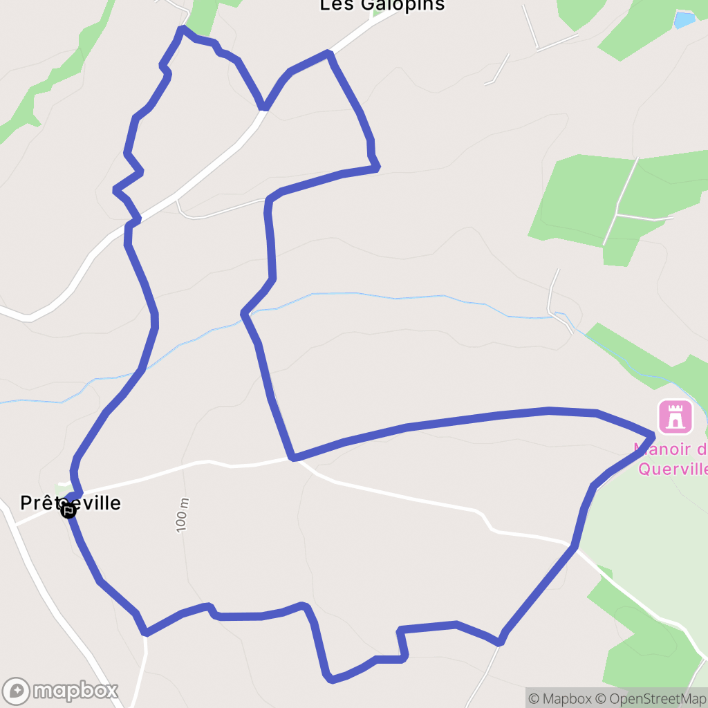 Prêtreville : carte du parcours de randonnée - France