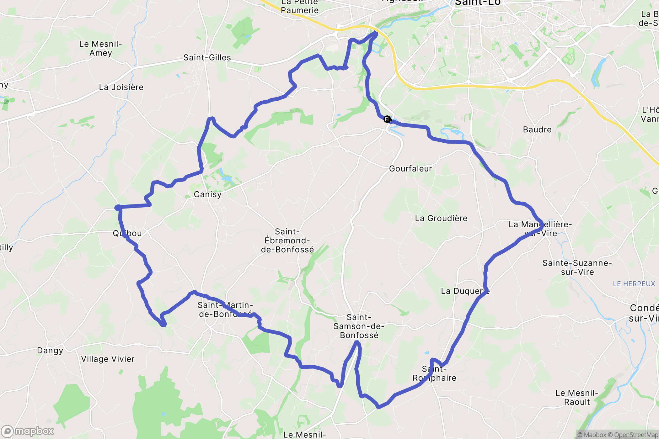 Candol : carte du parcours de randonnée - France