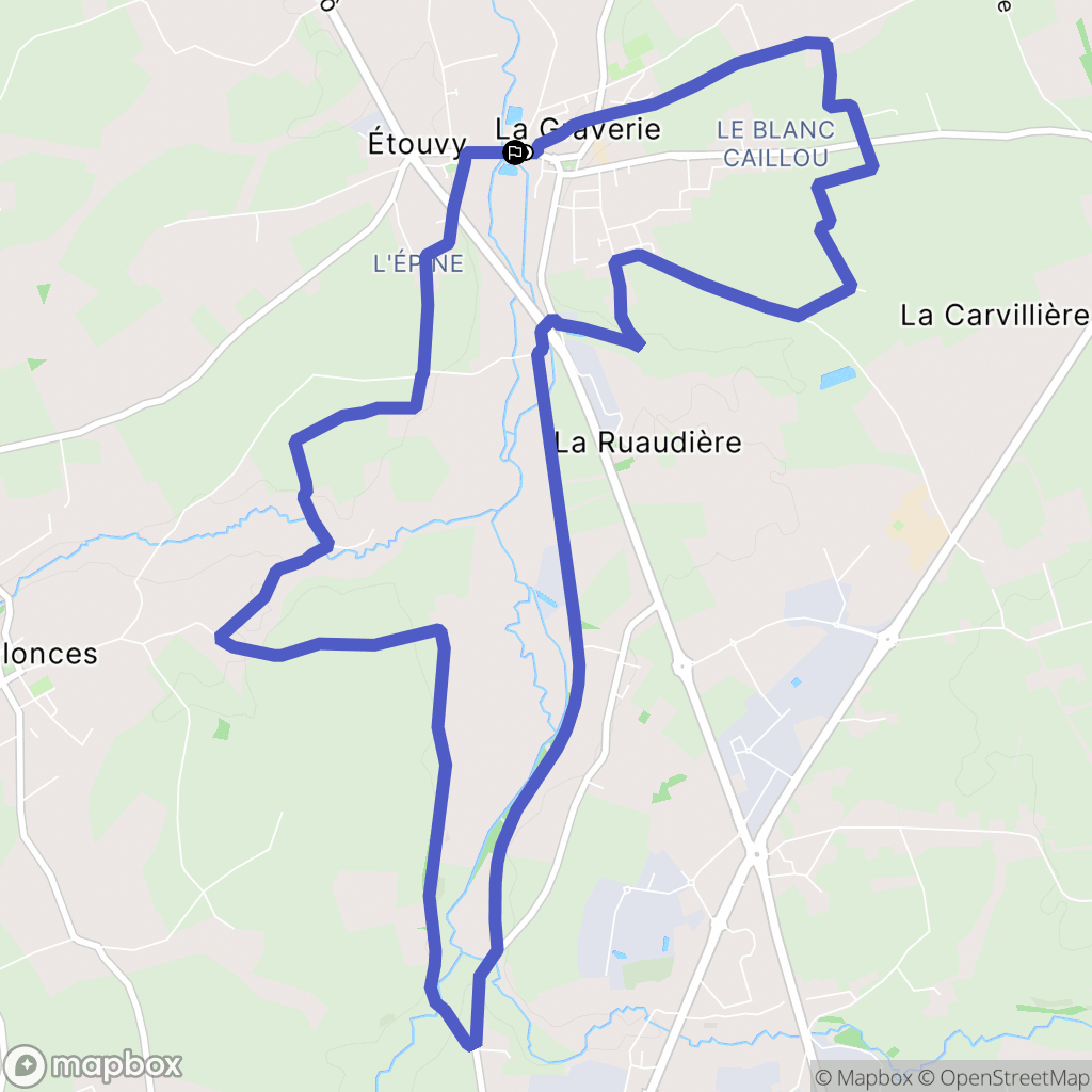 La Graverie : carte du parcours de randonnée - France