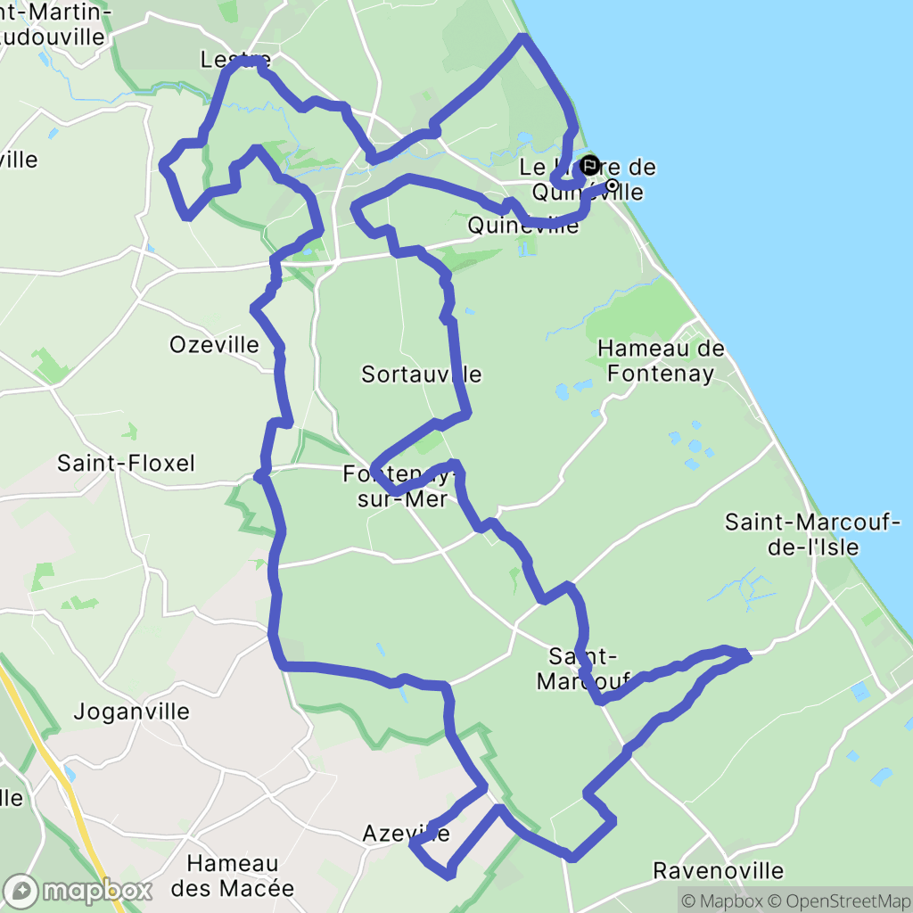 Quinéville : carte du parcours de randonnée - France