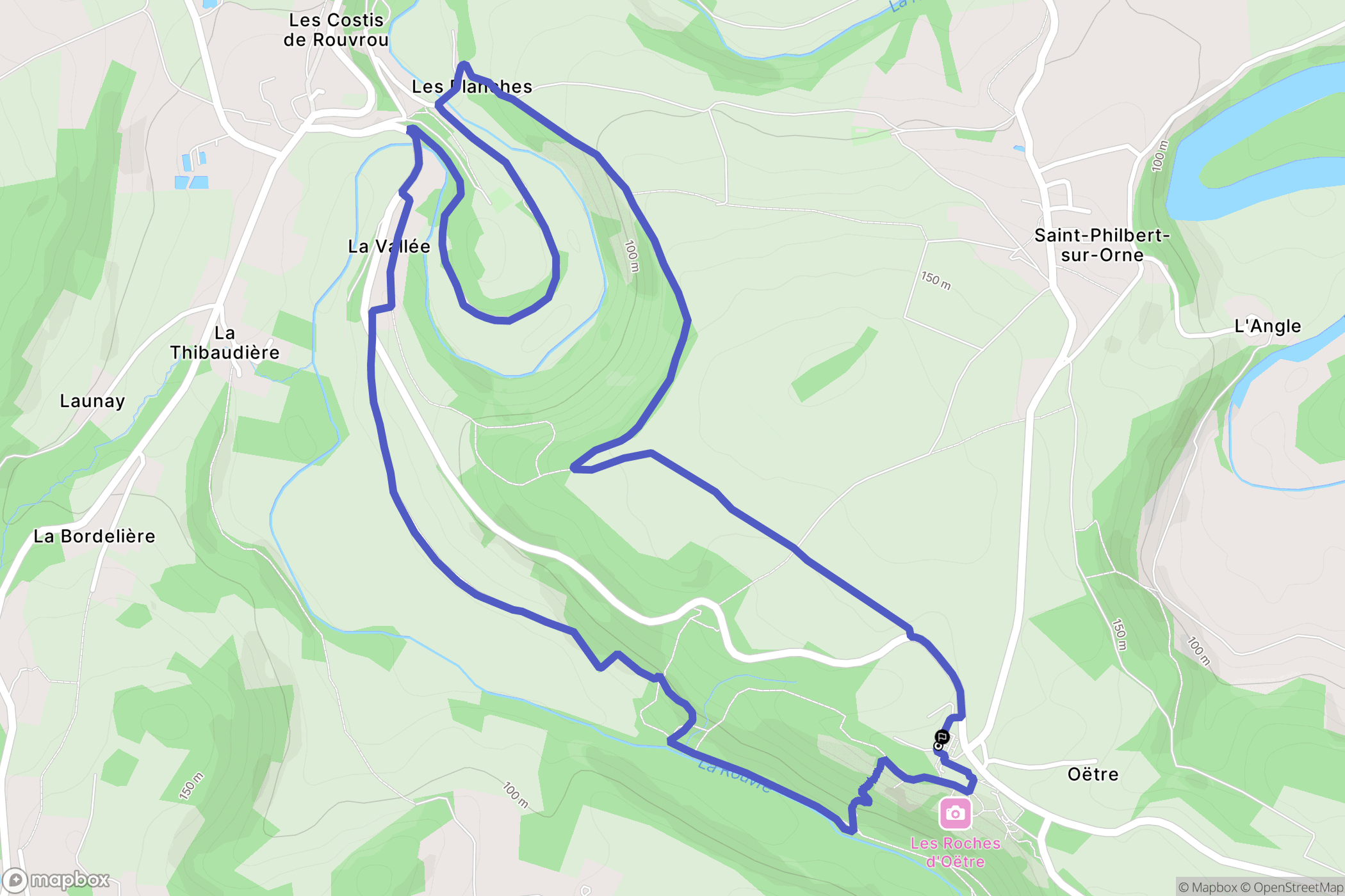 Saint-Philbert-sur-Orne : carte du parcours de randonnée - France