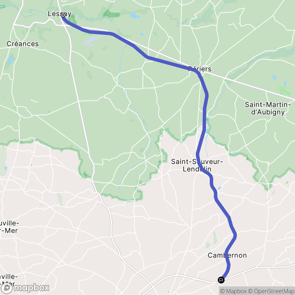 Lessay : carte du parcours de randonnée - France