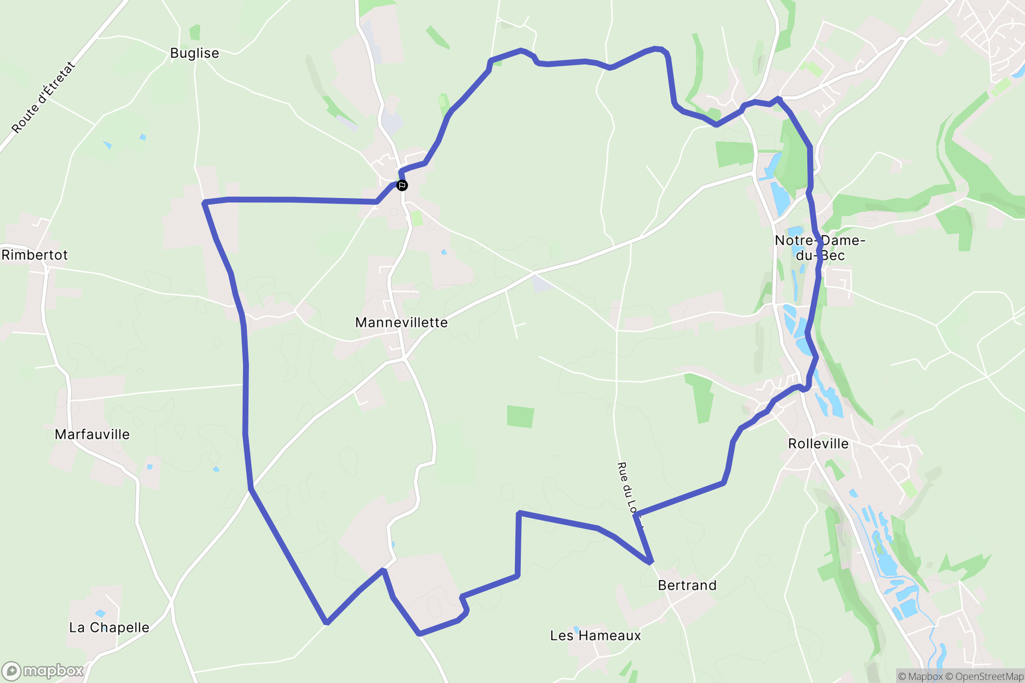 Mannevillette : carte du parcours de randonnée - France