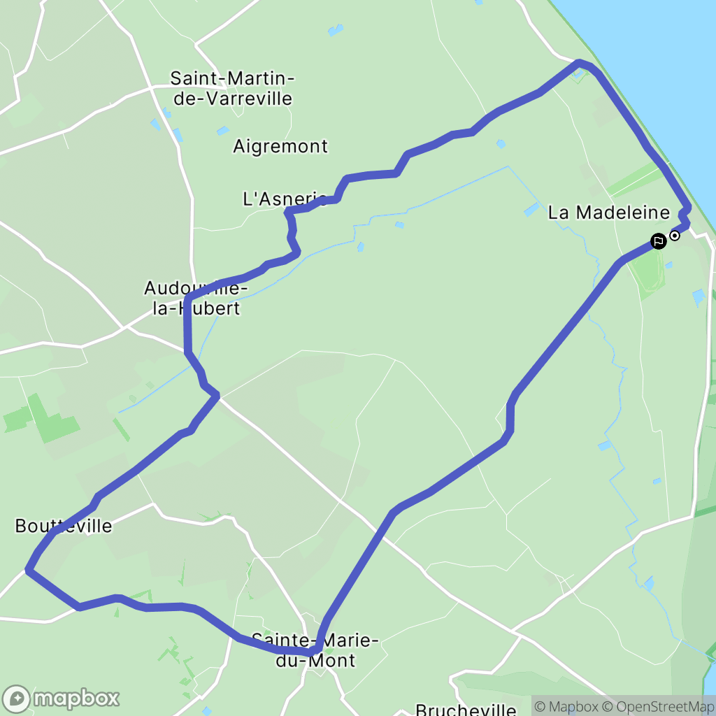 Sainte Marie du Mont : carte du parcours de randonnée - France