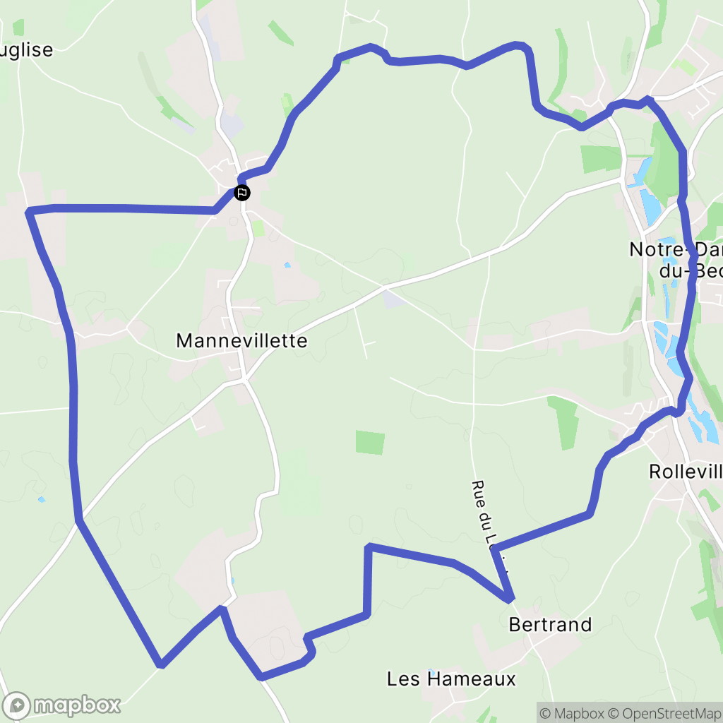 Mannevillette : carte du parcours de randonnée - France