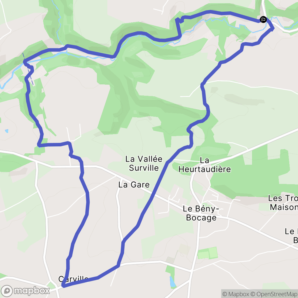 Souleuvre-en-Bocage : carte du parcours de randonnée - France