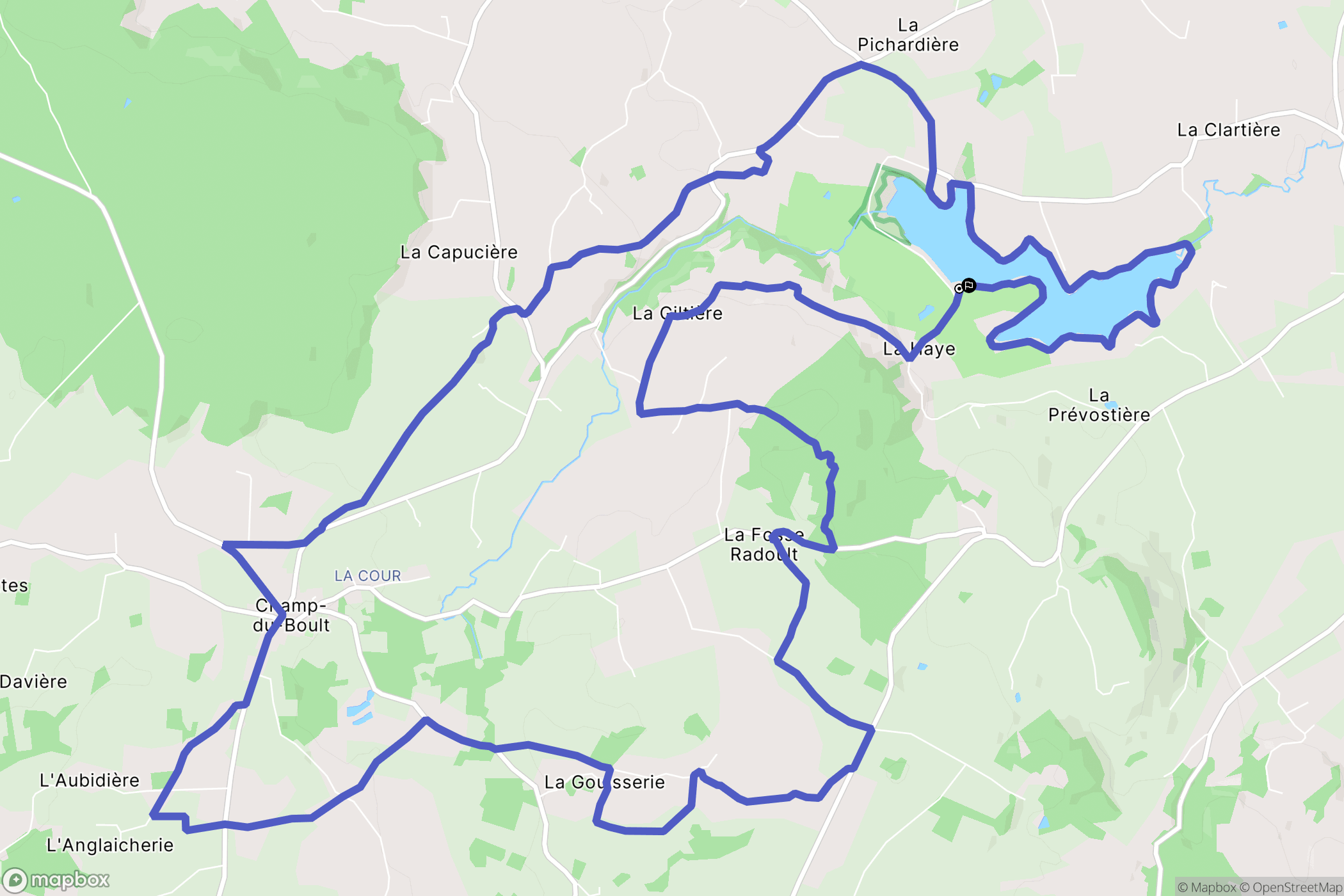 Noues de Sienne : carte du parcours de randonnée - France