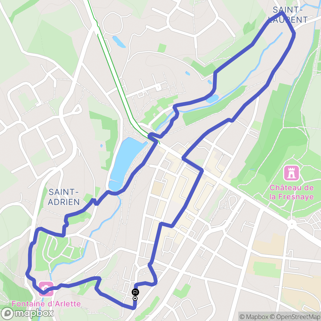 Falaise : carte du parcours de randonnée - France