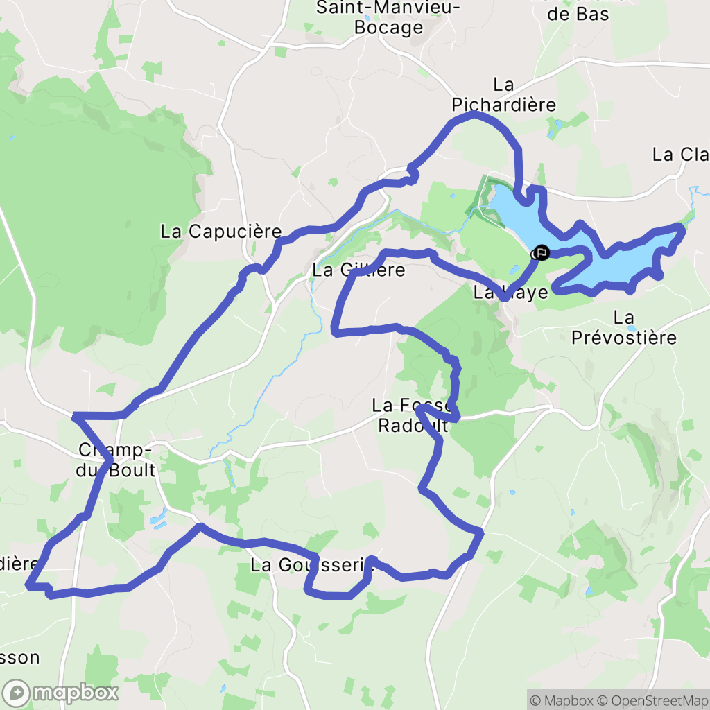 Noues de Sienne : carte du parcours de randonnée - France