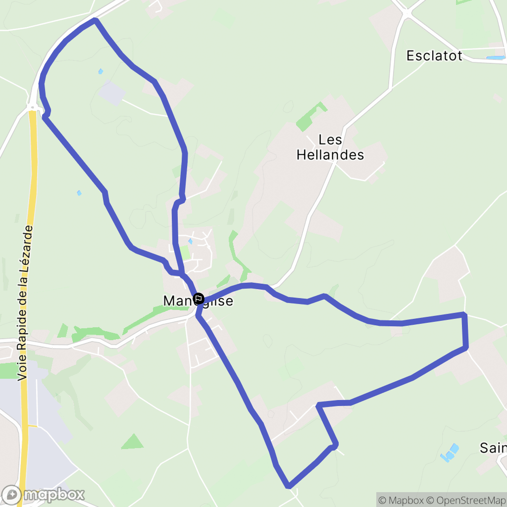 Manéglise : carte du parcours de randonnée - France