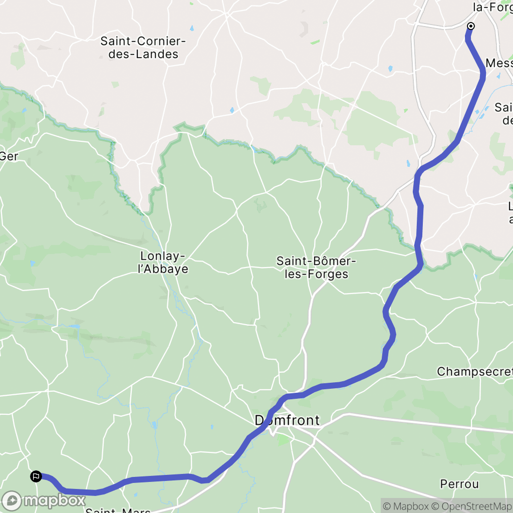 Flers : carte du parcours de randonnée - France
