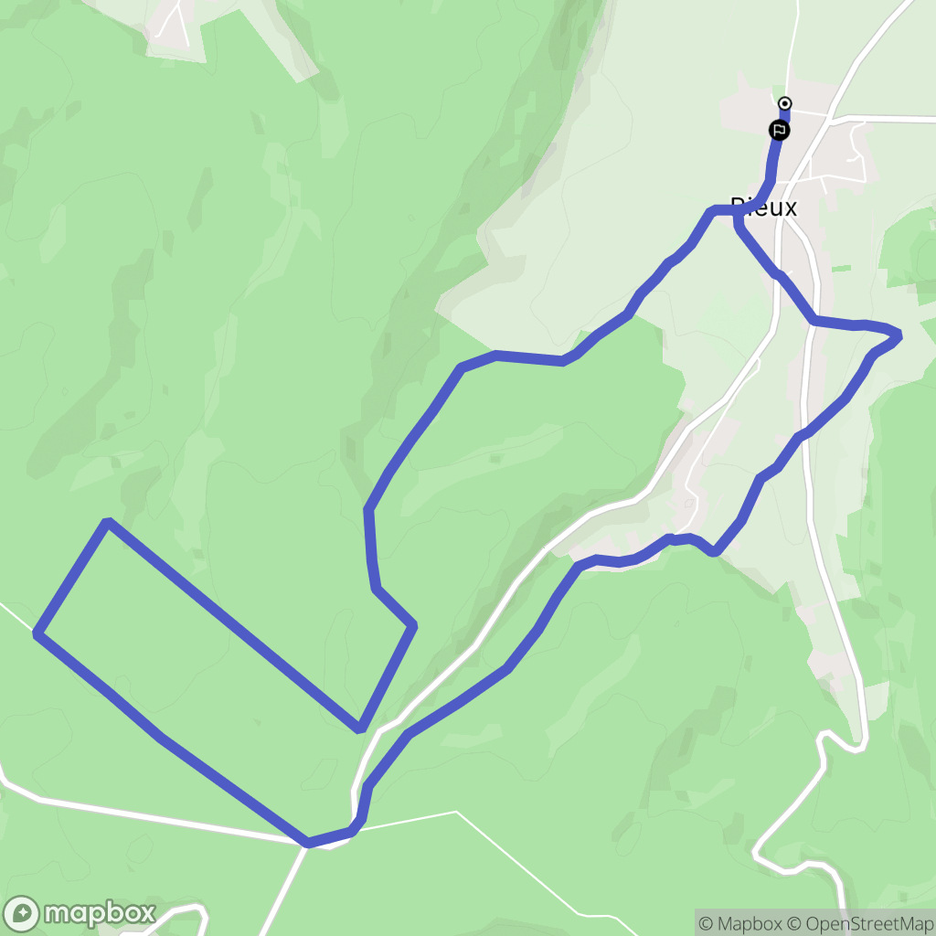 Rieux : carte du parcours de randonnée - France