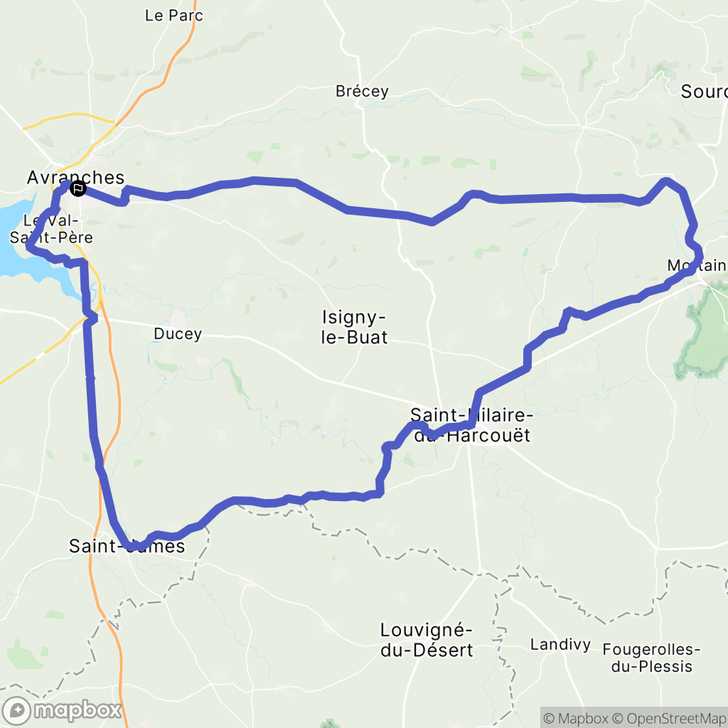 Avranches : carte du parcours de randonnée - France