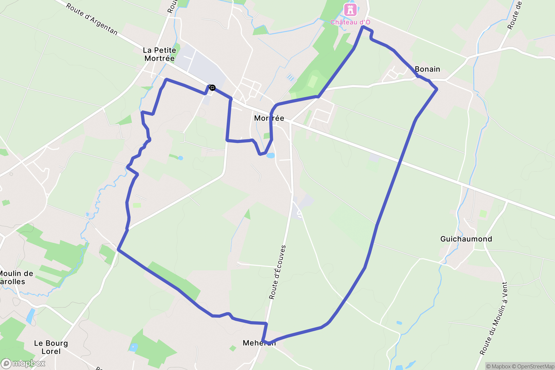 Mortée : carte du parcours de randonnée - France