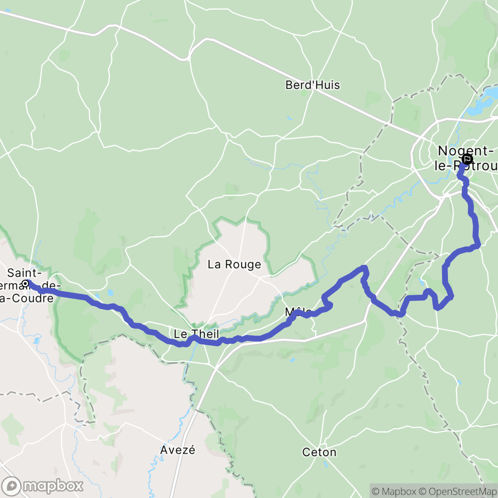 Saint-Germain-de-la-Coudre : carte du parcours de randonnée - France