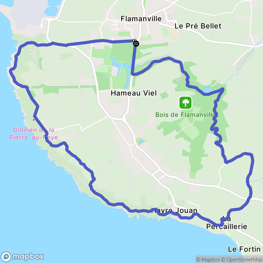 Flamanville : carte du parcours de randonnée - France