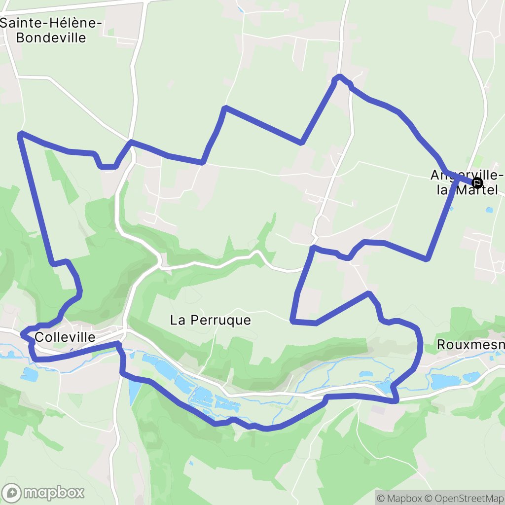 Angerville-la-Martel : carte du parcours de randonnée - France