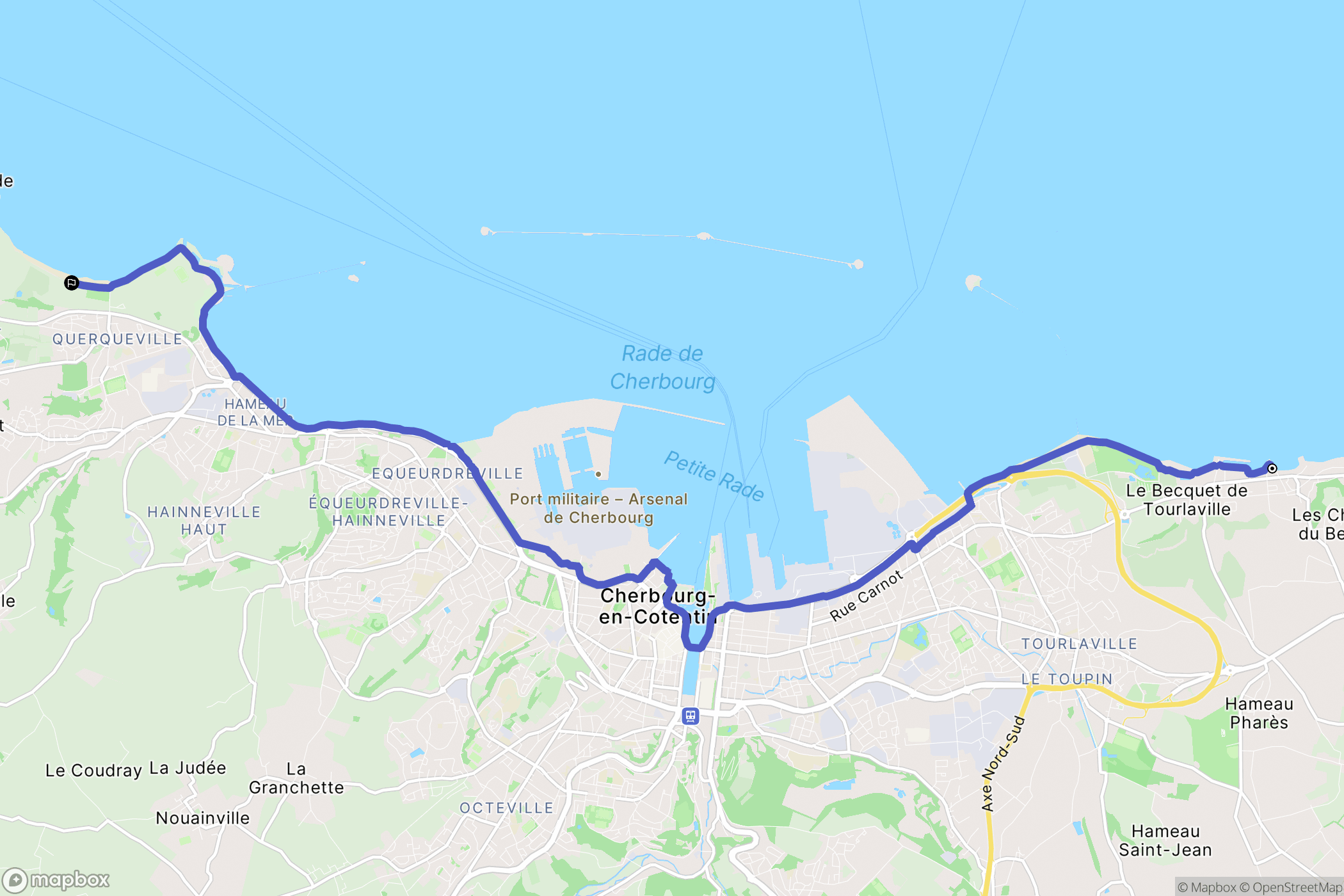Digosville : carte du parcours de randonnée - France