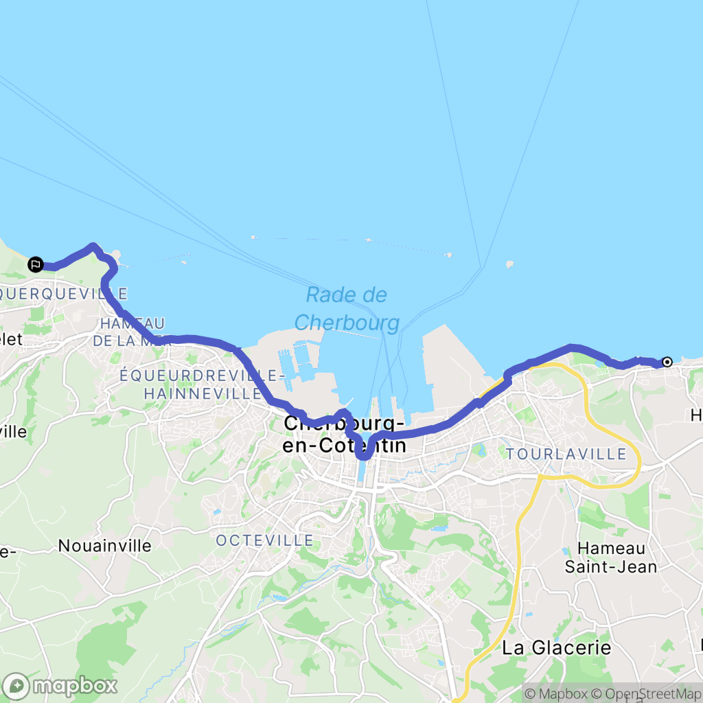 Digosville : carte du parcours de randonnée - France