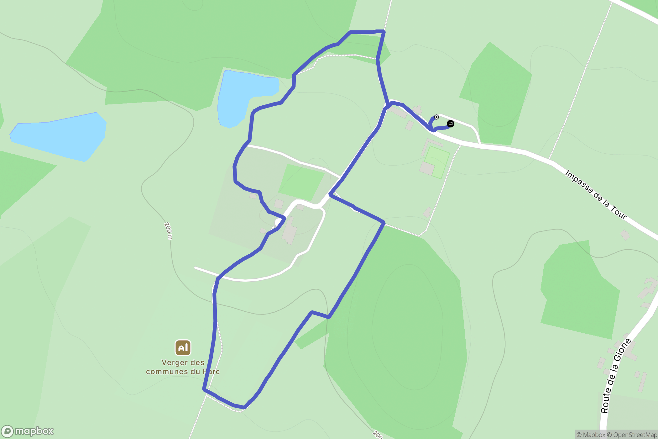 Juvigny Val d'Andaine : carte du parcours de randonnée - France