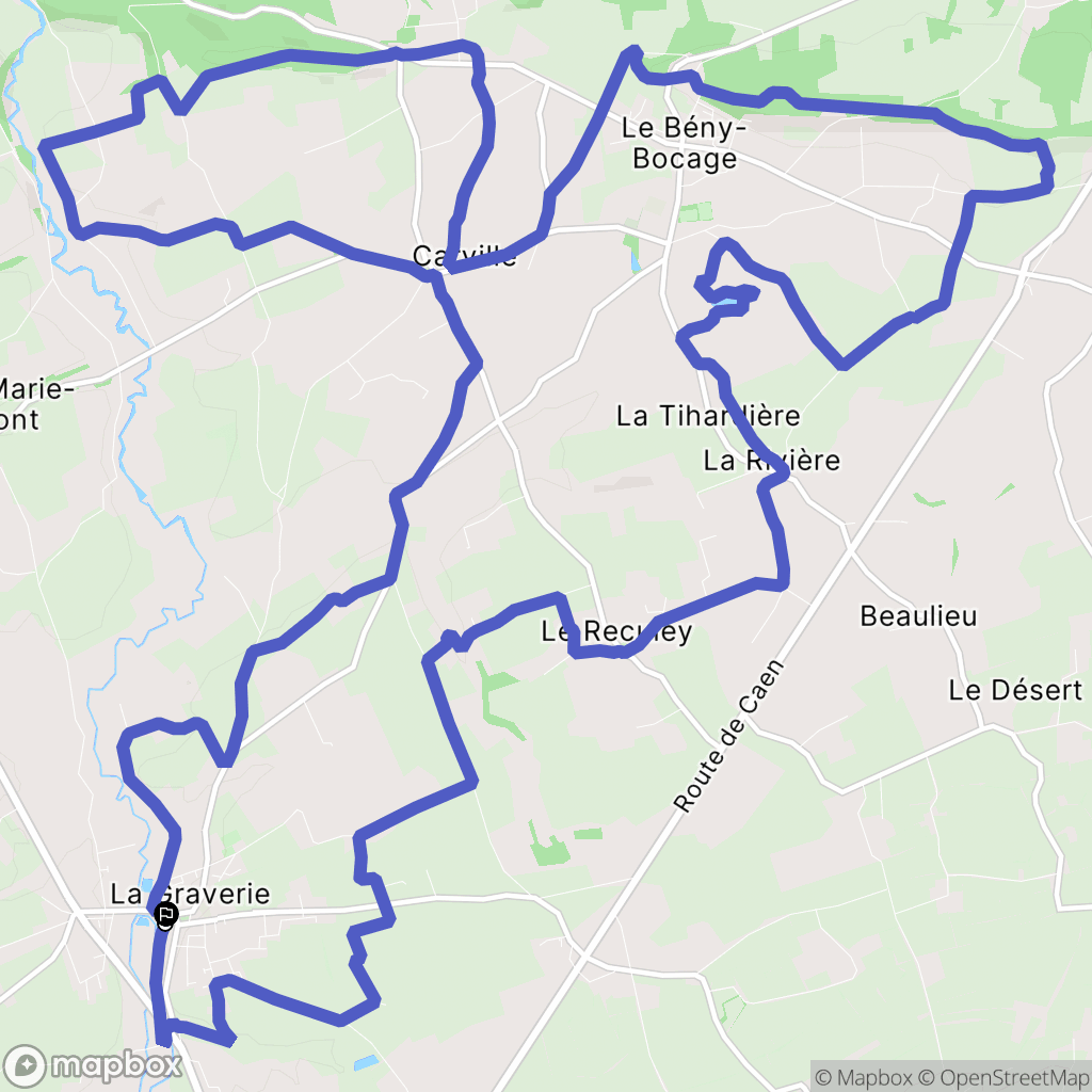 La Graverie : carte du parcours de randonnée - France