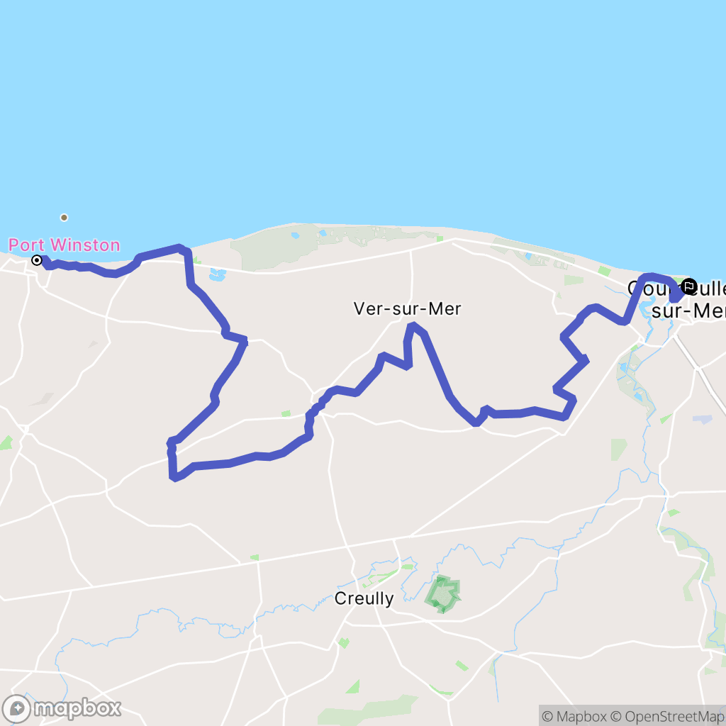 Arromanches : carte du parcours de randonnée - France