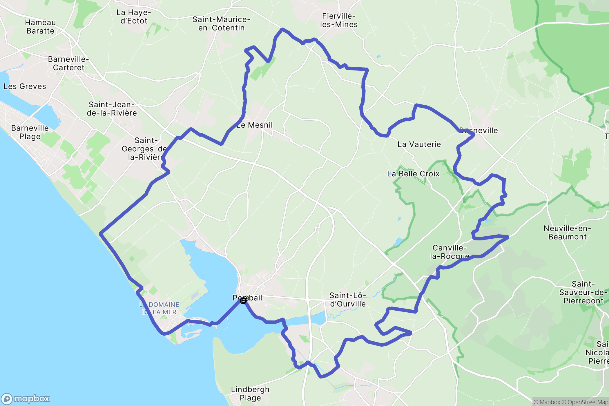 Portbail : carte du parcours de randonnée - France