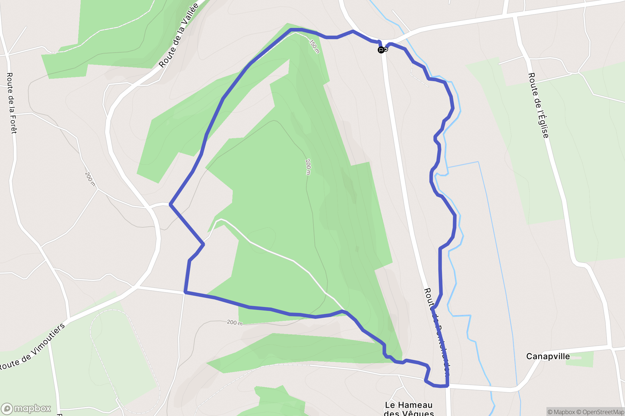 Canapville : carte du parcours de randonnée - France
