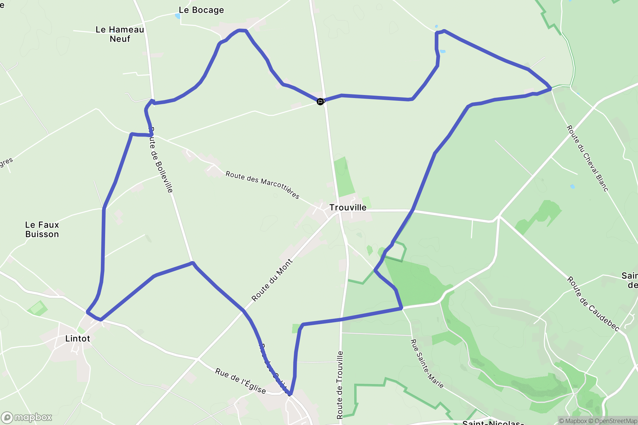 Trouville-Alliquerville : carte du parcours de randonnée - France