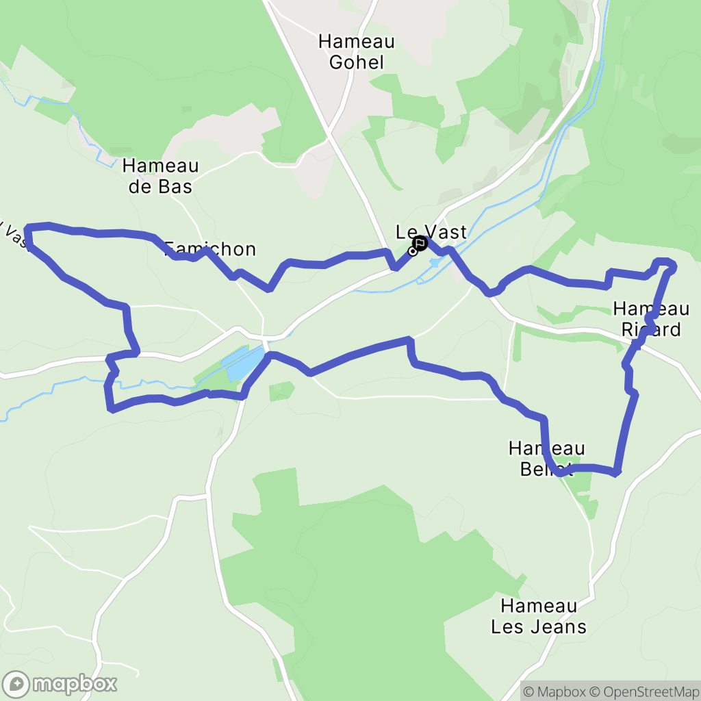 Le Vast : carte du parcours de randonnée - France