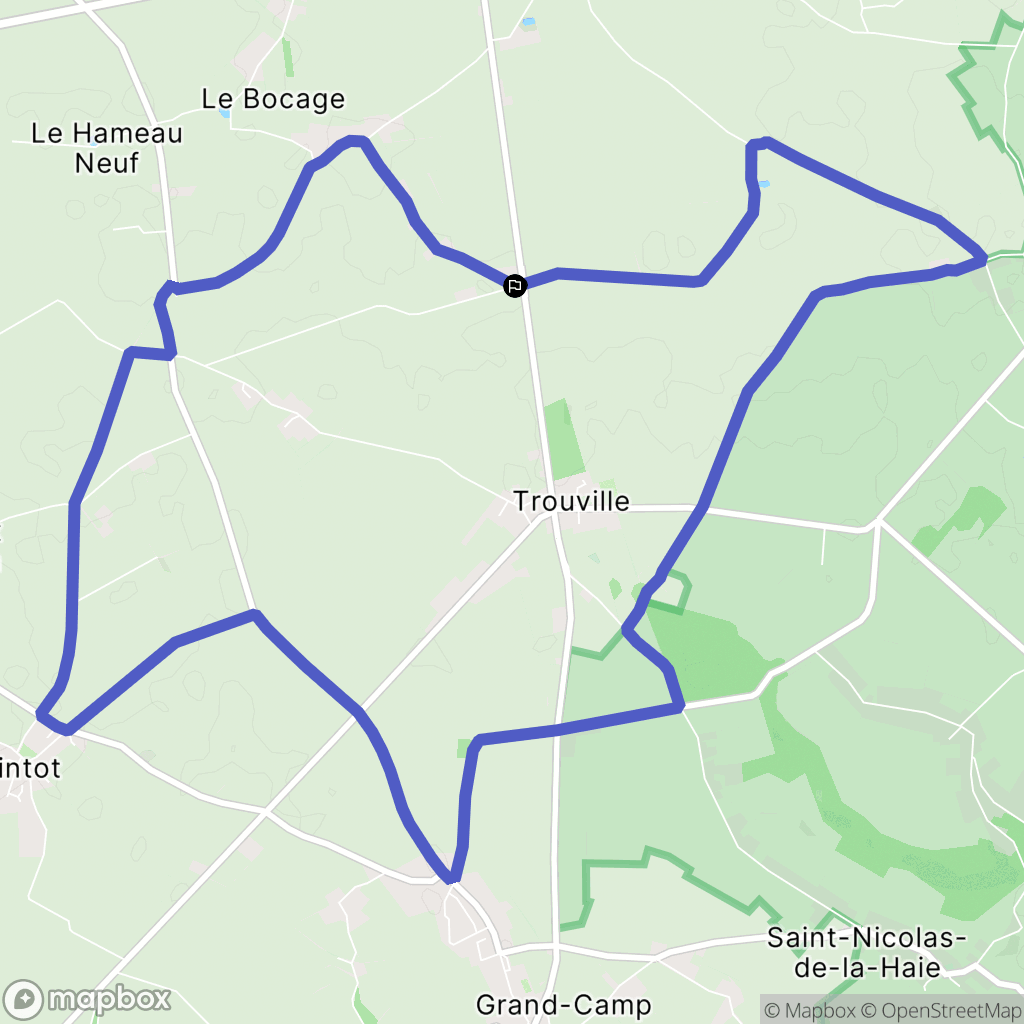 Trouville-Alliquerville : carte du parcours de randonnée - France