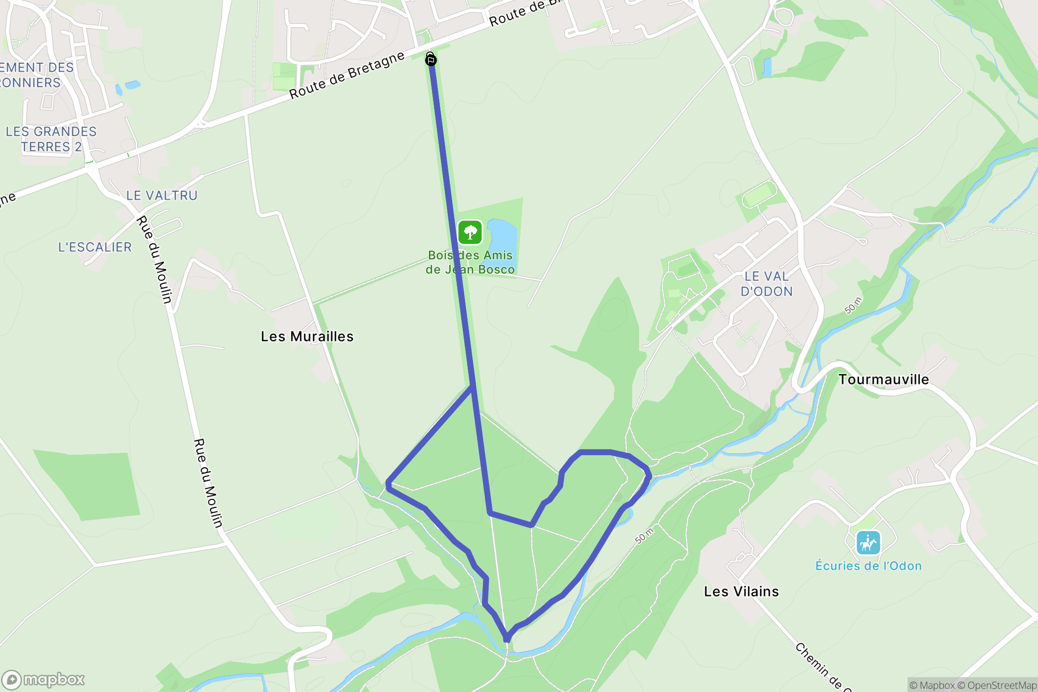 Mondrainville : carte du parcours de randonnée - France